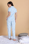 Zivame Knit Cotton Pyjama Set - Nantucket Breeze — thumbnail 3