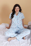 Zivame Knit Cotton Pyjama Set - Nantucket Breeze — thumbnail 4