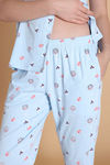 Zivame Knit Cotton Pyjama Set - Nantucket Breeze — thumbnail 6