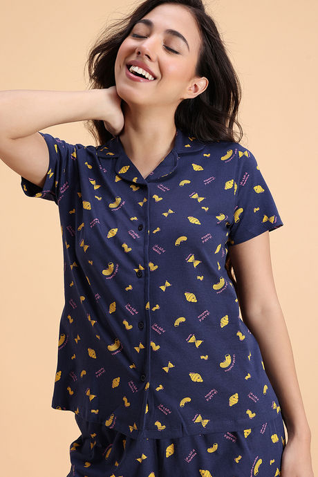 Zivame Knit Cotton Pyjama Set - Naval Academy — image 5
