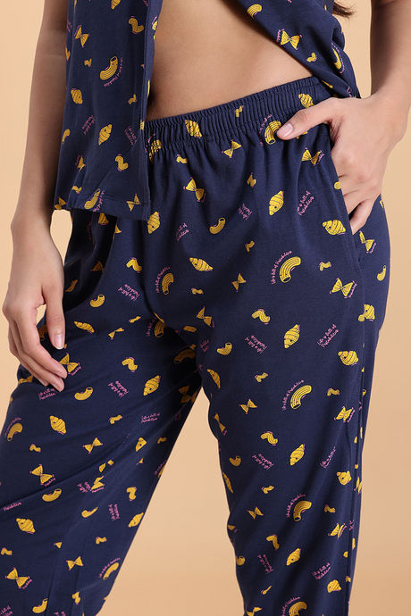 Zivame Knit Cotton Pyjama Set - Naval Academy — image 6