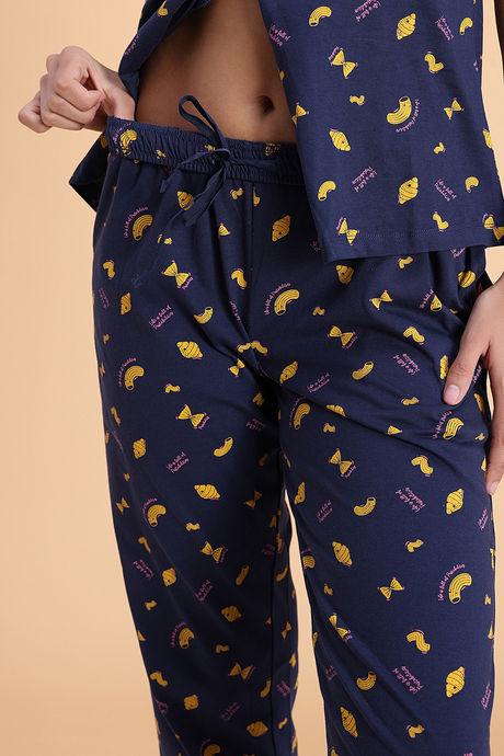 Zivame Knit Cotton Pyjama Set - Naval Academy — image 7