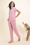 Zivame Farm Lore Knit Cotton Pyjama Set - Peony Pink — thumbnail 2