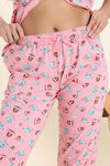 Zivame Farm Lore Knit Cotton Pyjama Set - Peony Pink — thumbnail 7