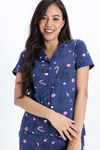 Zivame Knit Cotton Pyjama Set - True Navy — thumbnail 5