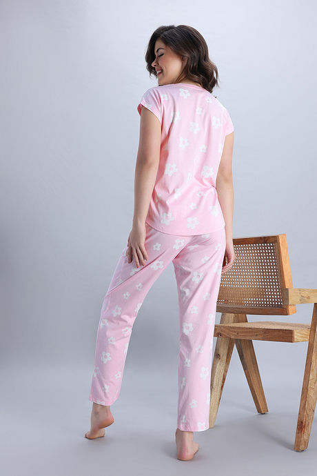 Zivame Knit Cotton Pyjama Set - Blushing Bride — image 3