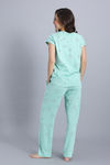 Zivame Starry Whisper Knit Cotton Pyjama Set - Mist Green — thumbnail 3