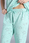 Zivame Starry Whisper Knit Cotton Pyjama Set - Mist Green — thumbnail 7