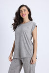 Zivame Starry Whisper Knit Cotton Pyjama Set - Paloma — thumbnail 2