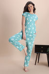 Zivame Knit Cotton Pyjama Set - Wasabi — thumbnail 2