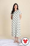 Zivame Mickey and Friends Knit Cotton Mid Length Nightwear - Almost Aqua — thumbnail 1