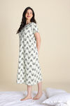 Zivame Mickey and Friends Knit Cotton Mid Length Nightwear - Almost Aqua — thumbnail 2