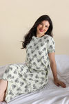 Zivame Mickey and Friends Knit Cotton Mid Length Nightwear - Almost Aqua — thumbnail 4