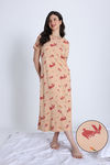 Zivame Knit Cotton Mid Length Nightwear - Apple Blossom — thumbnail 1