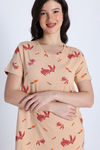Zivame Knit Cotton Mid Length Nightwear - Apple Blossom — thumbnail 5