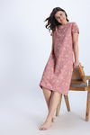 Zivame Knit Cotton Mid Length Nightwear - Ash Rose — thumbnail 1