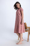 Zivame Knit Cotton Mid Length Nightwear - Ash Rose — thumbnail 2