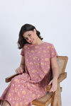 Zivame Knit Cotton Mid Length Nightwear - Ash Rose — thumbnail 4