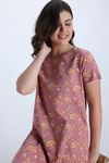 Zivame Knit Cotton Mid Length Nightwear - Ash Rose — thumbnail 5