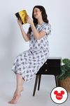 Zivame Mickey and Friends Knit Cotton Mid Length Nightwear - Bright White — thumbnail 1