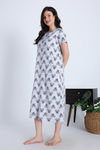 Zivame Mickey and Friends Knit Cotton Mid Length Nightwear - Bright White — thumbnail 3