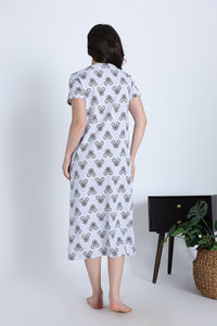Zivame Mickey and Friends Knit Cotton Mid Length Nightwear - Bright White — thumbnail 5