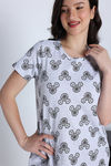 Zivame Mickey and Friends Knit Cotton Mid Length Nightwear - Bright White — thumbnail 5