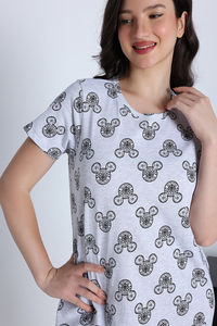 Zivame Mickey and Friends Knit Cotton Mid Length Nightwear - Bright White — thumbnail 6