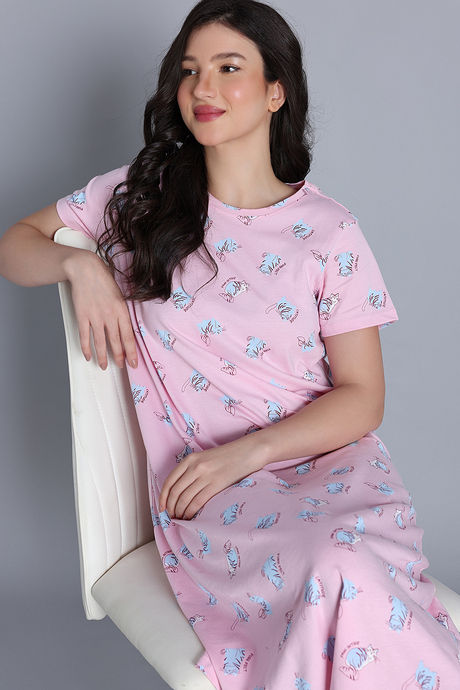 Zivame Knit Cotton Mid Length Nightwear - Fairy Tale — image 4