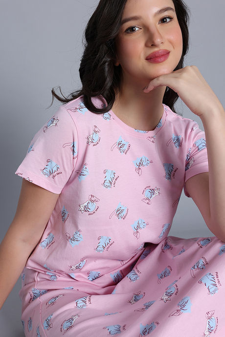 Zivame Knit Cotton Mid Length Nightwear - Fairy Tale — image 5