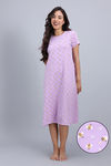 Zivame Knit Cotton Mid Length Nightwear - Lupine — thumbnail 1