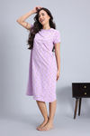 Zivame Knit Cotton Mid Length Nightwear - Lupine — thumbnail 3