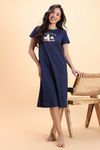 Zivame Knit Cotton Mid Length Nightwear - Naval Academy — thumbnail 2