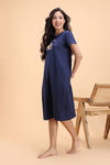 Zivame Knit Cotton Mid Length Nightwear - Naval Academy — thumbnail 3