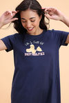 Zivame Knit Cotton Mid Length Nightwear - Naval Academy — thumbnail 5