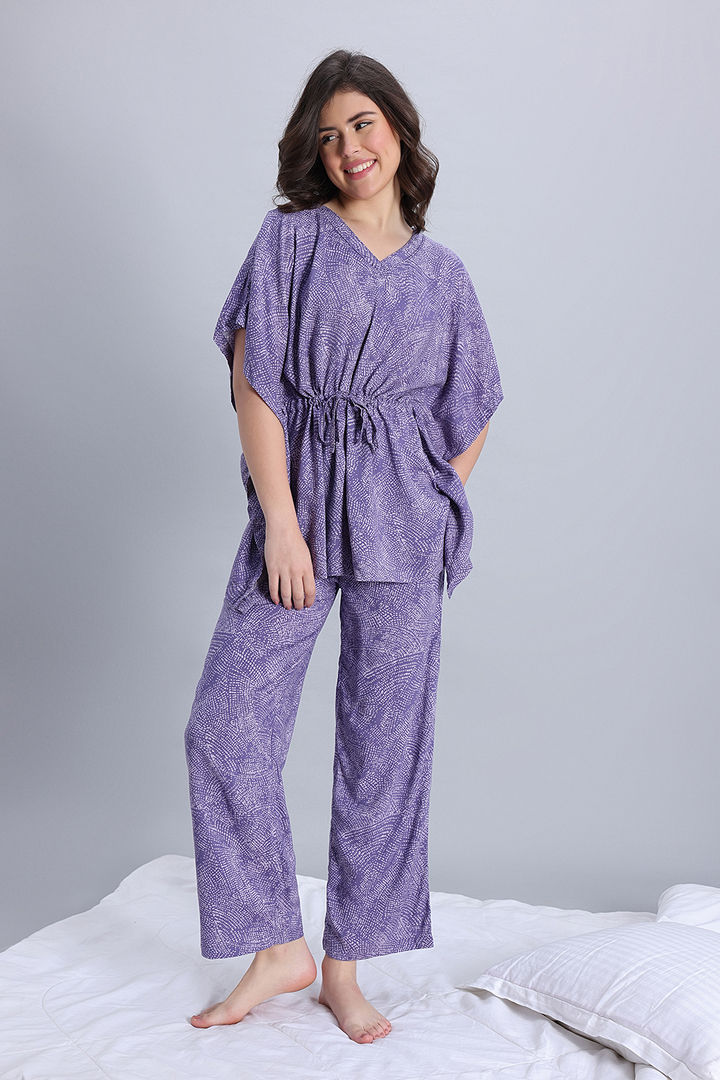 Zivame Woven Kaftan Lifewear Set - Thistle — image 2