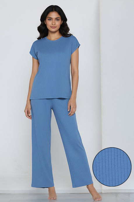 Zivame 2 Mile Fashion Knit Poly Loungewear Set - Riviera — image 2