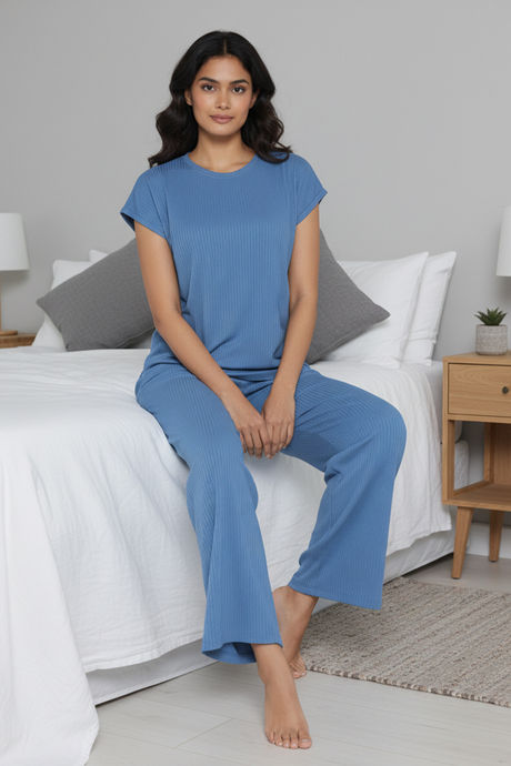 Zivame 2 Mile Fashion Knit Poly Loungewear Set - Riviera — image 5