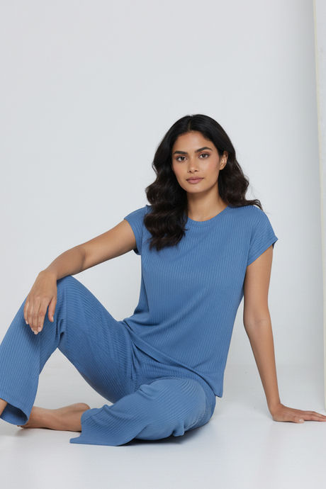 Zivame 2 Mile Fashion Knit Poly Loungewear Set - Riviera — image 6