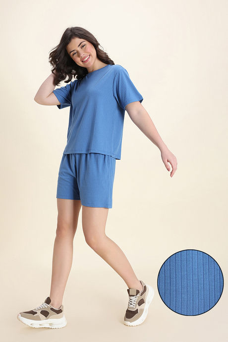 Zivame 2 Mile Fashion Knit Poly Loungewear Set - Riviera — image 2