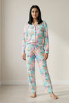 Zivame Buttersoft Knit Poly Pyjama Set - Seed Pearl — thumbnail 2