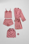 Zivame Luxe Satin 5 Pc Sleep Set - Rosette — thumbnail 2