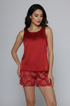 Zivame Satin Hearts Sleep Short Set - Samba — thumbnail 1