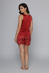 Zivame Satin Hearts Sleep Short Set - Samba — thumbnail 3