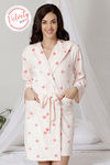 Zivame Velvety Soft Hooded Butter-Soft Poly Knit Robe - Pink N Print — thumbnail 1