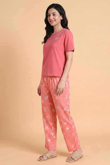 Zivame Knit Cotton Loungewear Set - Lantana — image 2