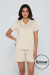 Zivame Tencel Knit Cotton Short Set - Parchment — thumbnail 1