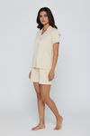 Zivame Tencel Knit Cotton Short Set - Parchment — thumbnail 4
