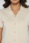 Zivame Tencel Knit Cotton Short Set - Parchment — thumbnail 5