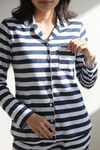 Zivame Knit Cotton Pyjama Set - Black Iris4 — thumbnail 5